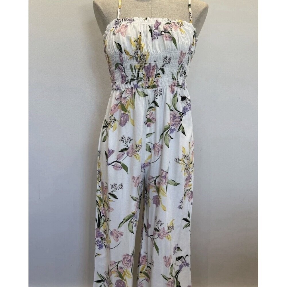 AFRM Los Angeles Floral Jumpsuit Size Medium Bridal Wedding Light Weight Beach
